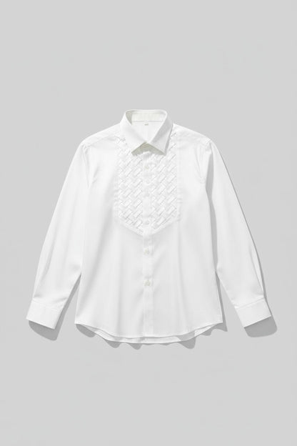 Men’s White Tuxedo Dress Shirt – Classic Slim Fit Formal Shirt