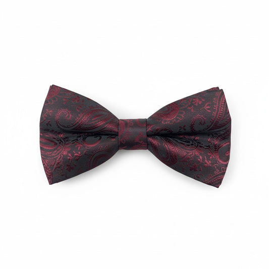 Burgundy Paisley Jacquard Bow Tie – Luxury Formal Accessory