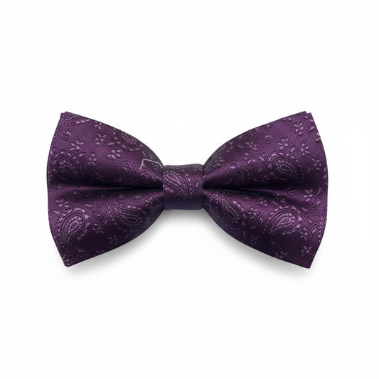 Plum Purple Paisley Jacquard Bow Tie – Luxury Formal Accessory