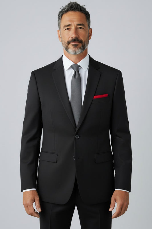 Men’s Black 2-Piece Suit – Modern Fit Formal Wear