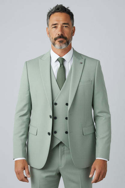 Men’s Sage Green 3-Piece Suit – Modern Wedding & Formalwear Set