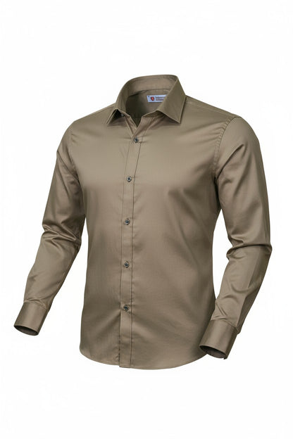 Olive Green Dress Shirt for Men – Premium Slim Fit Formal Shirt