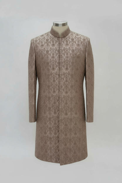 Mauve Embroidered Sherwani for Men – Handcrafted Designer Wedding Wear
