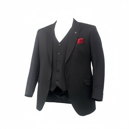 Men’s Classic Black 3-Piece Suit – Modern Fit Formal Wear