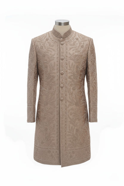Blush Pink Embroidered Sherwani for Men – Elegant Handcrafted Wedding Wear