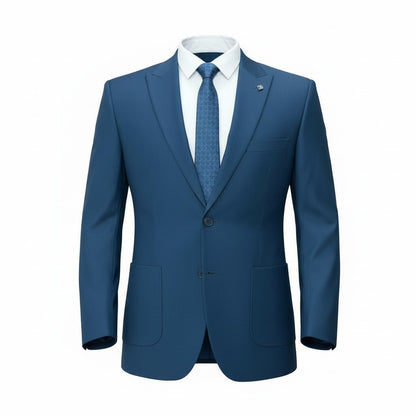 Men’s Teal Blue 2-Piece Suit – Modern Fit Formal & Business Wear