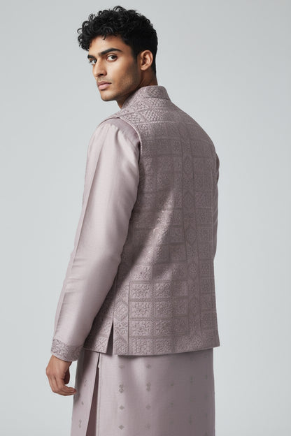 Lavender 3-Piece Kurta Set – Embroidered Festive Ensemble