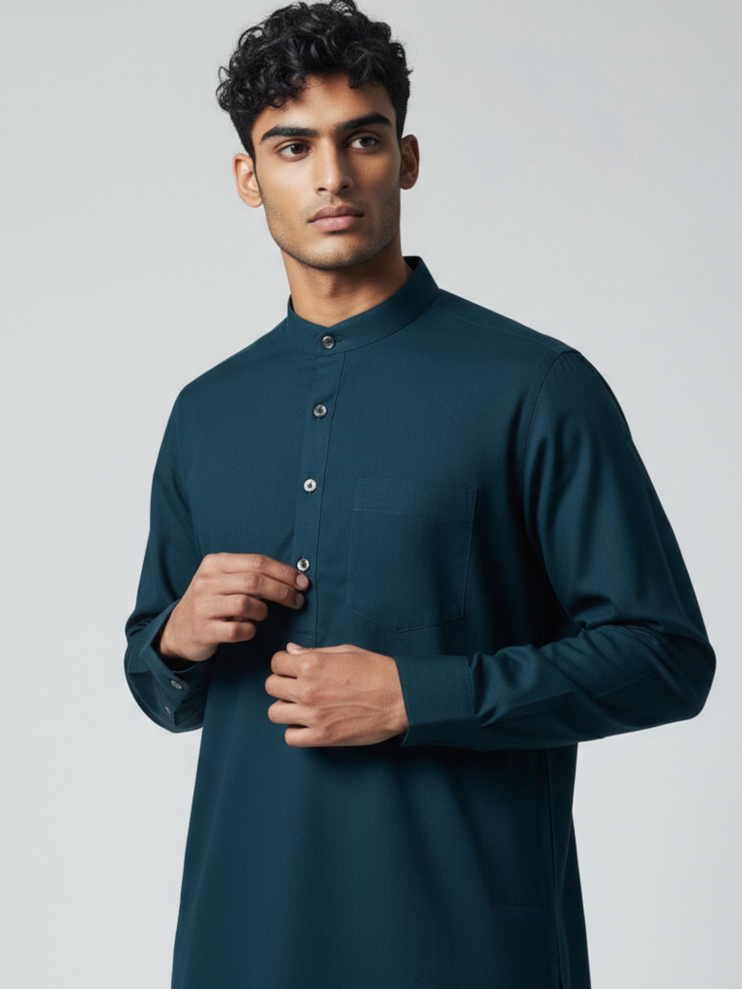 Royal Blue Kurta Pajama for Men – Modern Solid Cotton Ethnic Set