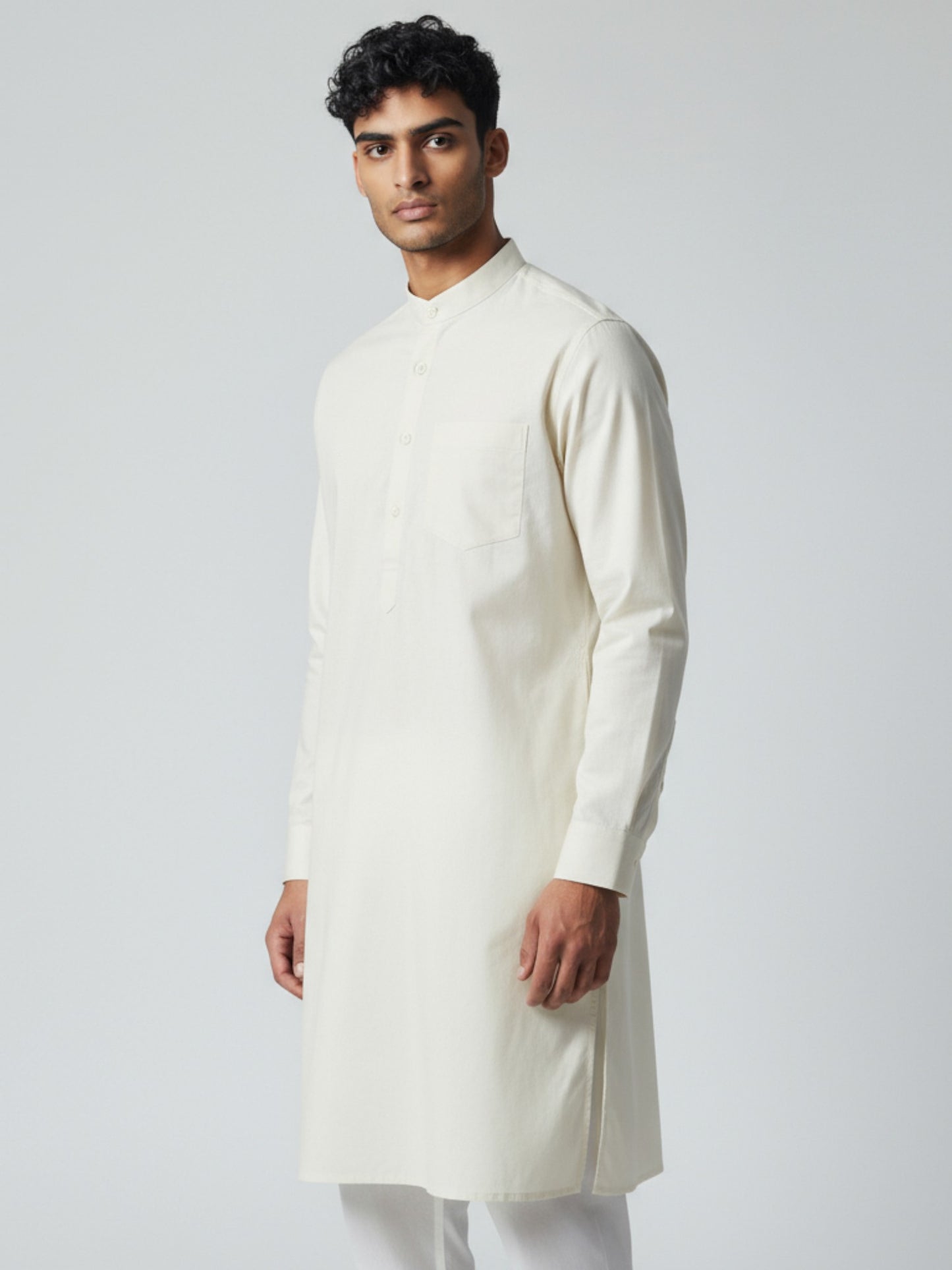 White Kurta Pajama for Men – Classic Solid Cotton Traditional Set