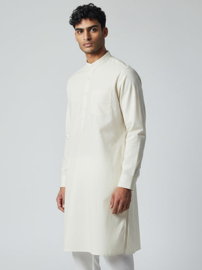 White Kurta Pajama for Men – Classic Solid Cotton Traditional Set