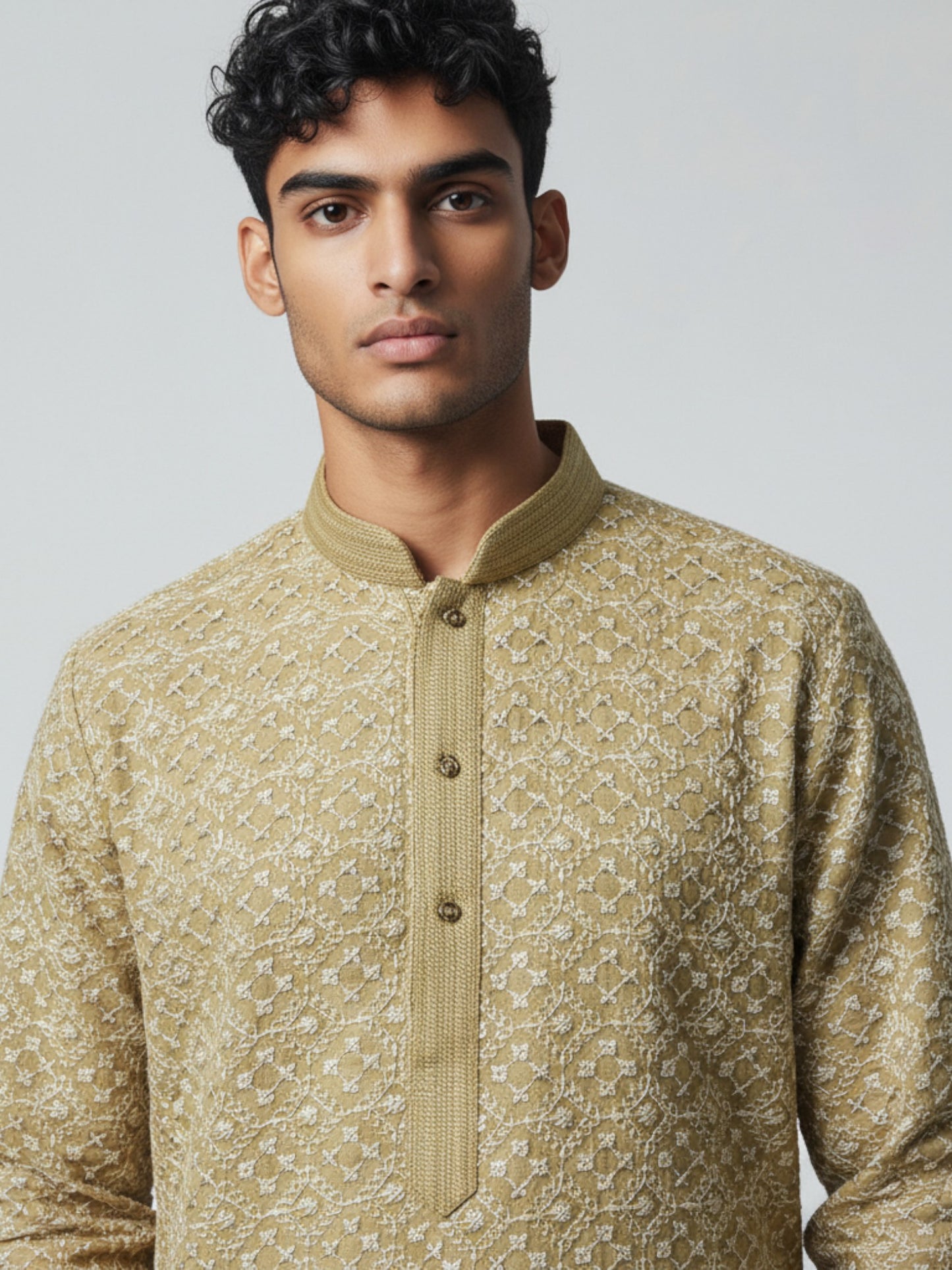 Green Chikankari Kurta Pajama for Men – Elegant Ethnic Wear