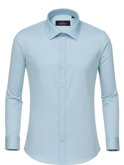 Men’s Light Blue Dress Shirt – Slim Fit Formal Cotton Shirt