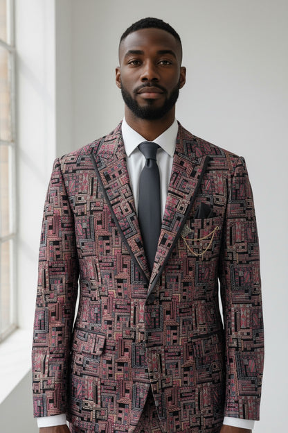 Men’s Summer Pinkish-Red Suit – Bold Formalwear for Weddings & Events