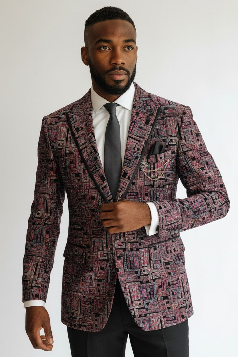 Men’s Summer Pinkish-Red Suit – Bold Formalwear for Weddings & Events