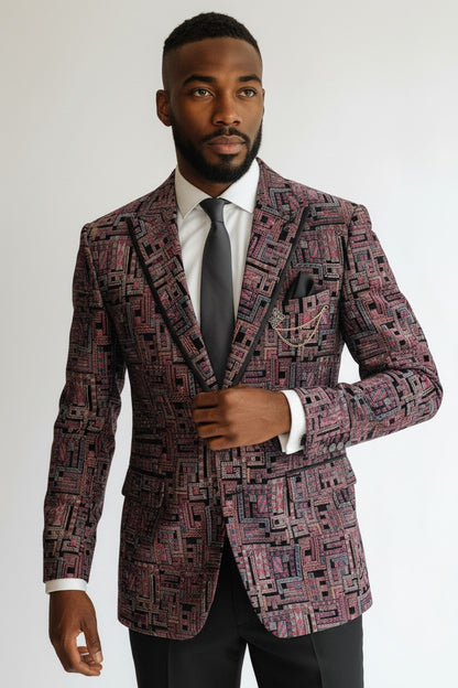 Men’s Summer Pinkish-Red Suit – Bold Formalwear for Weddings & Events