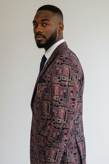 Men’s Summer Pinkish-Red Suit – Bold Formalwear for Weddings & Events