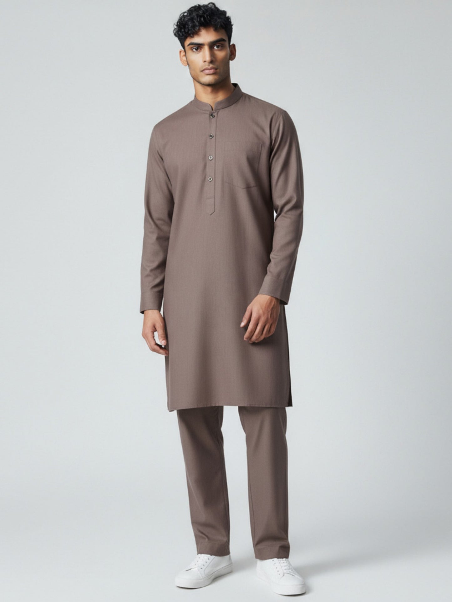 Mauve Kurta Pajama for Men – Solid Cotton Traditional Outfit