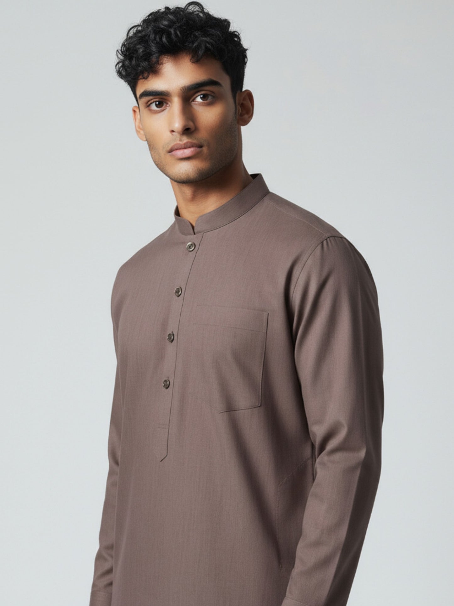 Mauve Kurta Pajama for Men – Solid Cotton Traditional Outfit