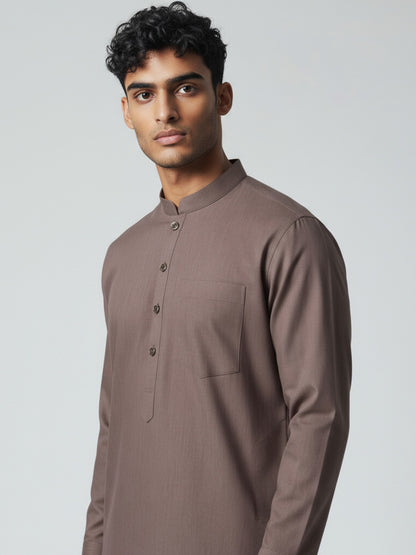 Mauve Kurta Pajama for Men – Solid Cotton Traditional Outfit