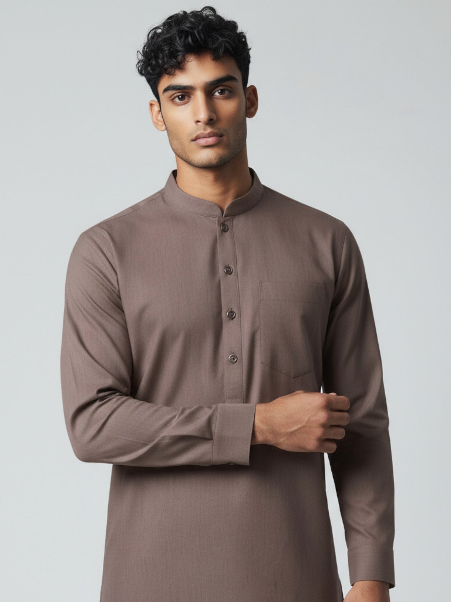 Mauve Kurta Pajama for Men – Solid Cotton Traditional Outfit
