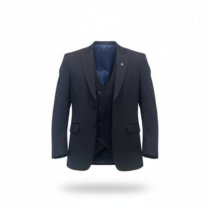 Men’s Navy 3-Piece Suit in Japanese Fabric – Modern Fit