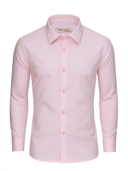 Men’s Pink Dress Shirt – Slim Fit Formal Cotton Shirt