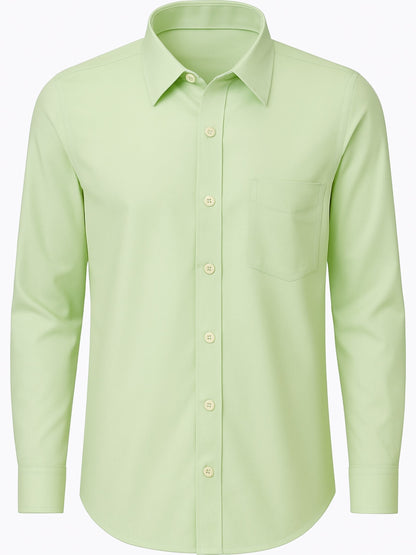 Men’s Pista Green Dress Shirt – Slim Fit Formal Shirt