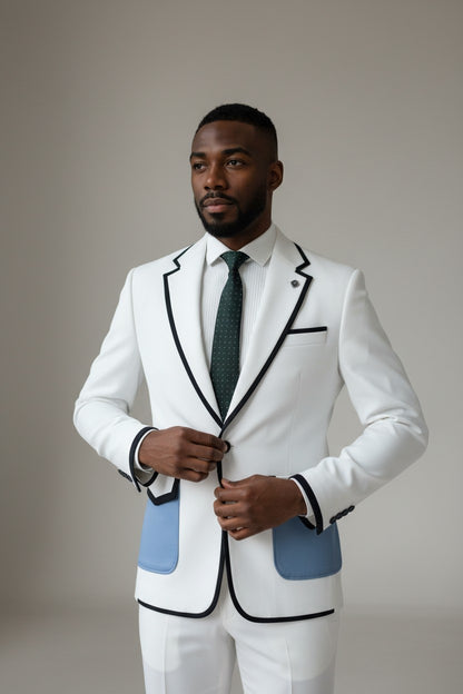 Costume bleu pour homme Tealish - Une tenue audacieuse et élégante pour chaque occasion