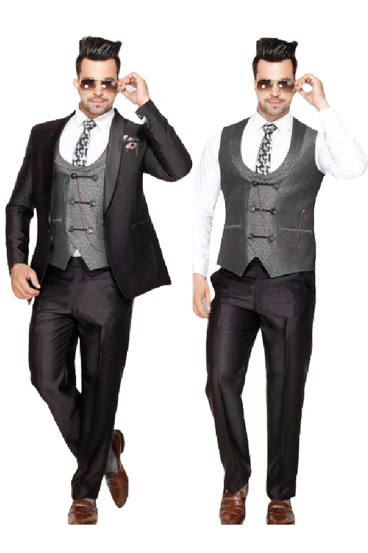 Fabmark 5pc Designer Black Suit