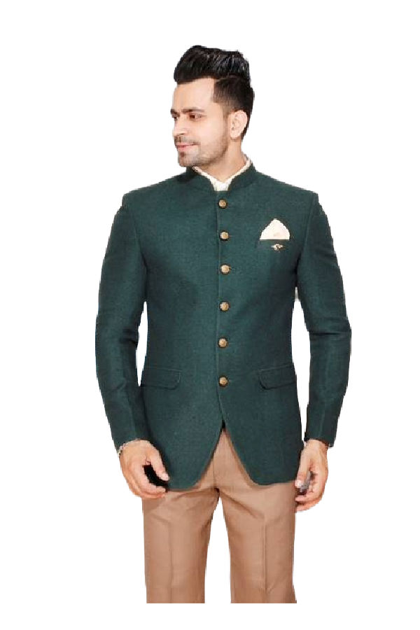 Fabmark Bottle Green Jodhpuri Blazer