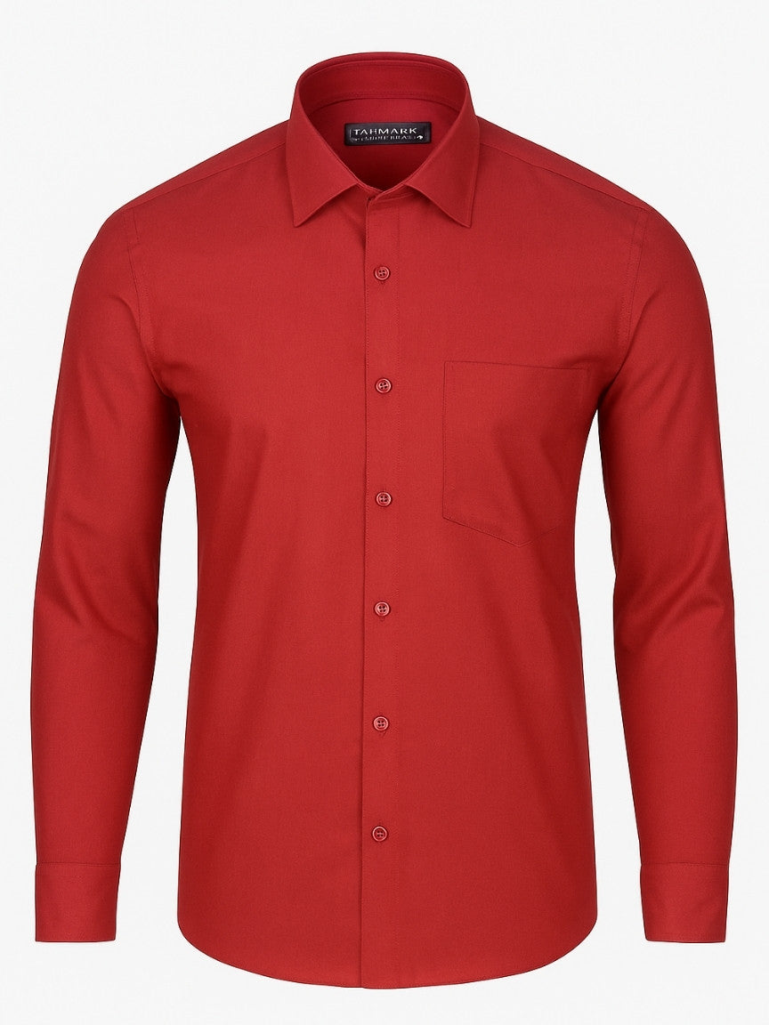 Men’s Classic Red Dress Shirt – Slim Fit Formal Wear