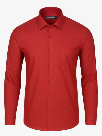 Men’s Classic Red Dress Shirt – Slim Fit Formal Wear