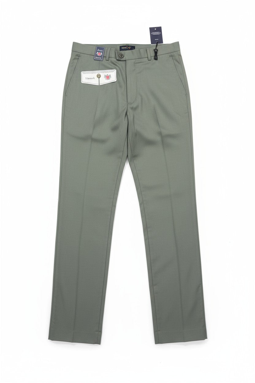 Men’s Sage Green Slim-Fit Dress Pants – Contemporary Formal Trousers