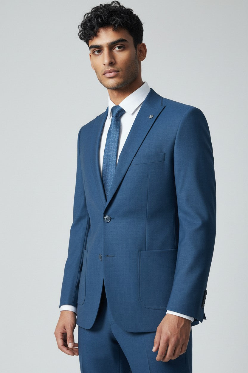 Men’s Teal Blue 2-Piece Suit – Modern Fit Formal & Business Wear