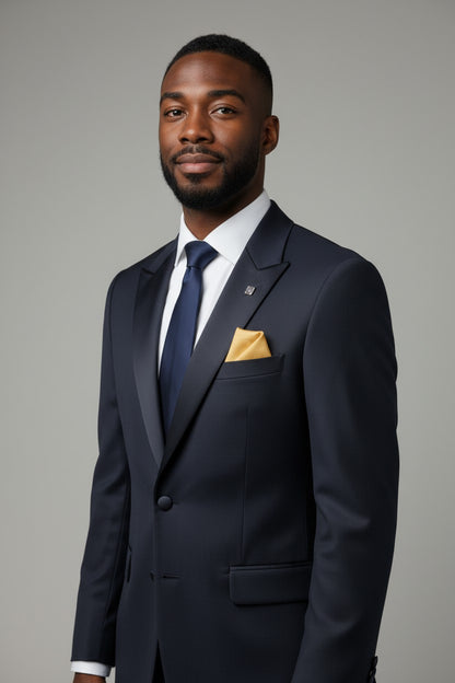Men’s Navy Tailored 3-Piece Suit – Classic Single-Breasted Formalwear