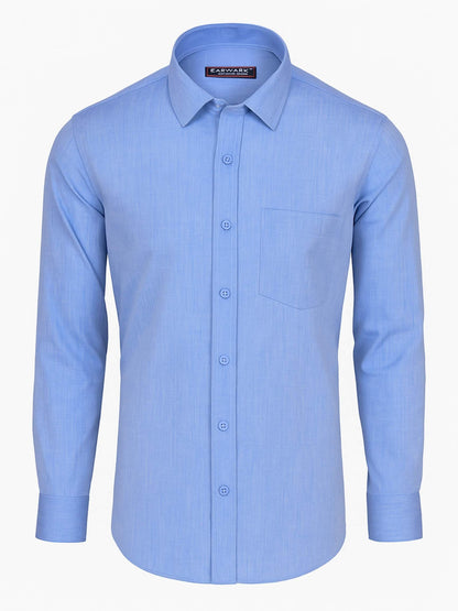 Men’s Sky Blue Dress Shirt – Slim Fit Cotton Formal Shirt
