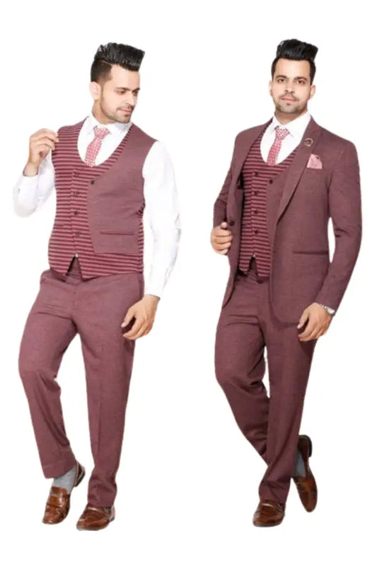 Fabmark Cherry Double Breasted 5pc Suit