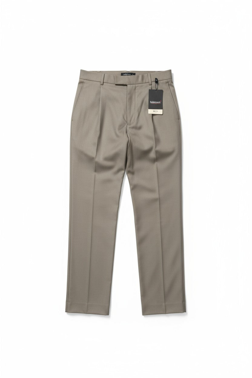 Men’s Taupe Slim-Fit Dress Pants – Elegant Formal Trousers