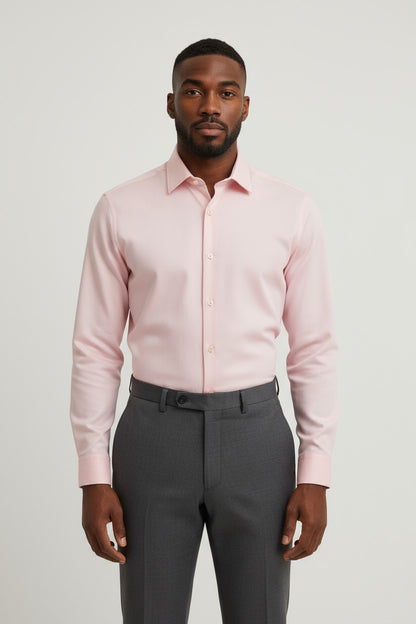 Men’s Pink Dress Shirt – Slim Fit Formal Cotton Shirt
