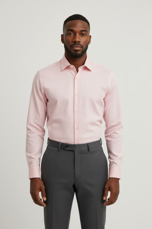 Men’s Pink Dress Shirt – Slim Fit Formal Cotton Shirt