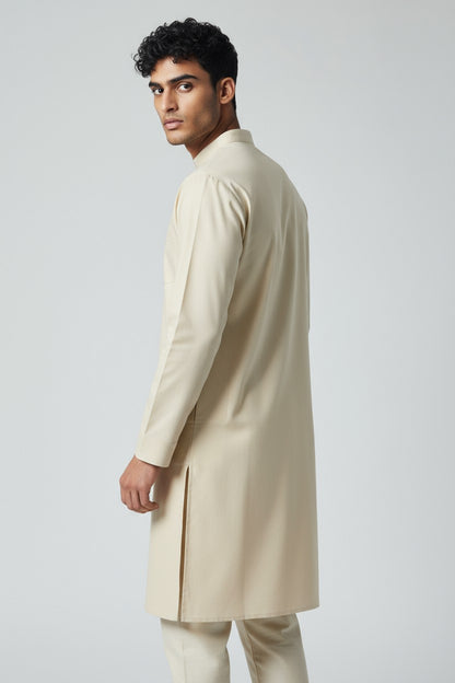Cream Kurta Pajama for Men – Classic Solid Cotton Ethnic Set