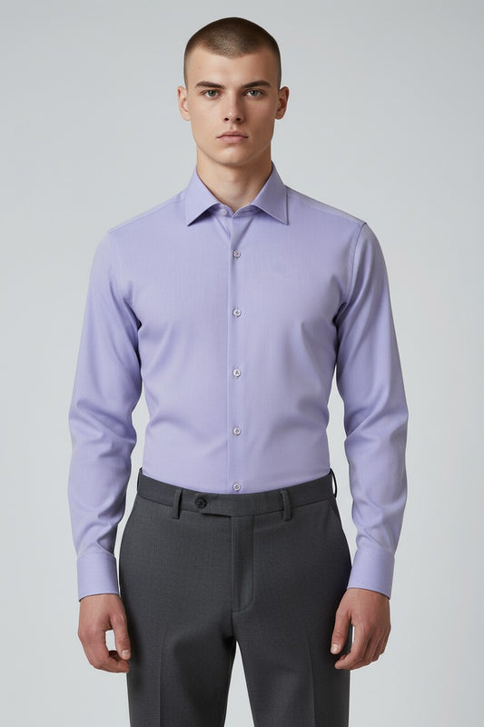 Men’s Classic Purple Dress Shirt – Slim Fit Formal Shirt